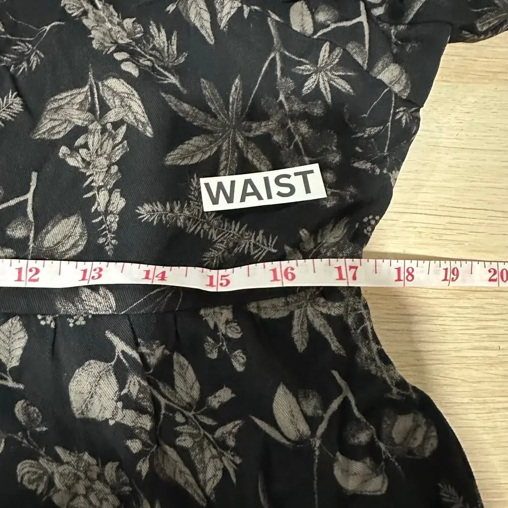 Disturbia Womens Goth Poisonous Plant Puff Sleeve Midi Dress Black Size US 12 - Picture 13 of 16